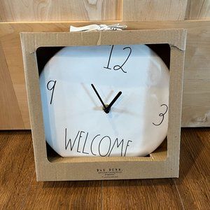 Rae Dunn Artisan Collection by Magenta 9" Welcome Ceramic Clock